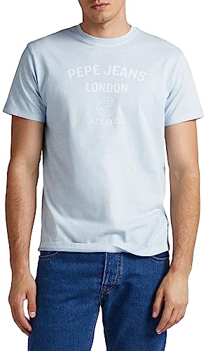 Pepe Jeans Herren Kerman T-Shirt, Blue (Bleach Blue), XXL von Pepe Jeans