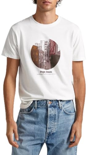 Pepe Jeans Herren Kervin T-Shirt, White (Off White), XL von Pepe Jeans