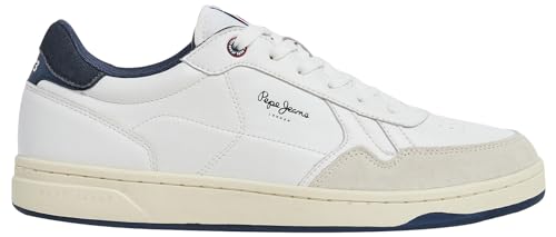 Pepe Jeans Herren Kore Brit M Sneaker, Weiß (Weiß), 10 von Pepe Jeans