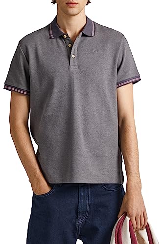 Pepe Jeans Herren Lisson Polo Shirt, Grey (Thunder), XXL von Pepe Jeans