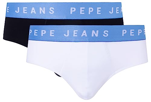 Pepe Jeans Herren Logo Bf Lr 2P Briefs, White (White), S (2er Pack) von Pepe Jeans