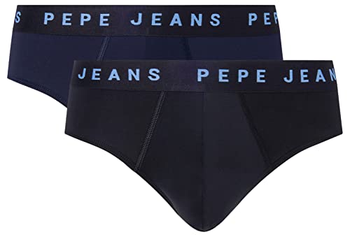 Pepe Jeans Herren Logo Bf Lr 2P Briefs, Blue (Dulwich Blue), L (2er Pack) von Pepe Jeans