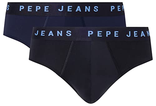 Pepe Jeans Herren Logo Bf Lr 2P Briefs, Blue (Dulwich Blue), XL (2er Pack) von Pepe Jeans