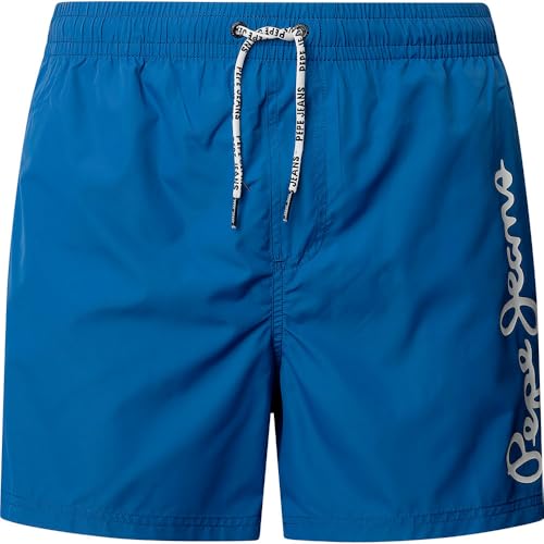 Pepe Jeans Herren Logo Swimshort Shorts, Blau (Anyil Blue), S von Pepe Jeans
