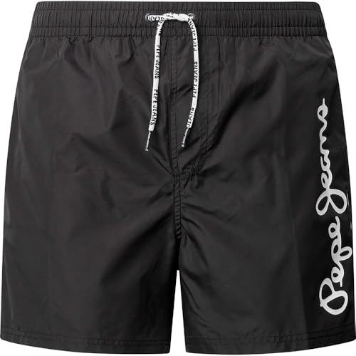 Pepe Jeans Herren Logo Swimshort Shorts, Schwarz (Schwarz), S von Pepe Jeans
