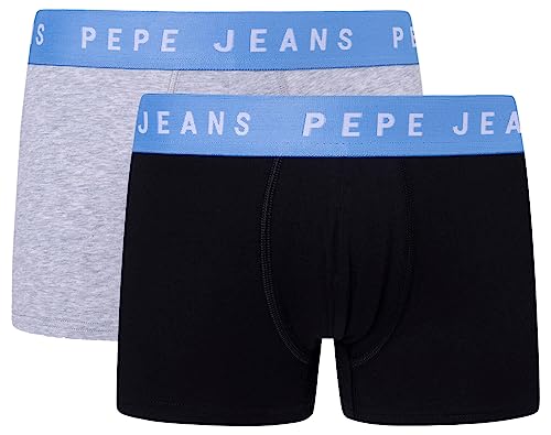Pepe Jeans Herren Logo Tk Lr 2P Trunks, Black (Black), M (2er Pack) von Pepe Jeans