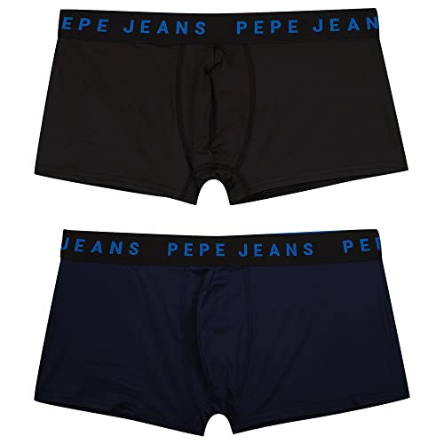 Pepe Jeans Herren Logo Tk Lr 2P Trunks, Blue (Dulwich Blue), S (2er Pack) von Pepe Jeans