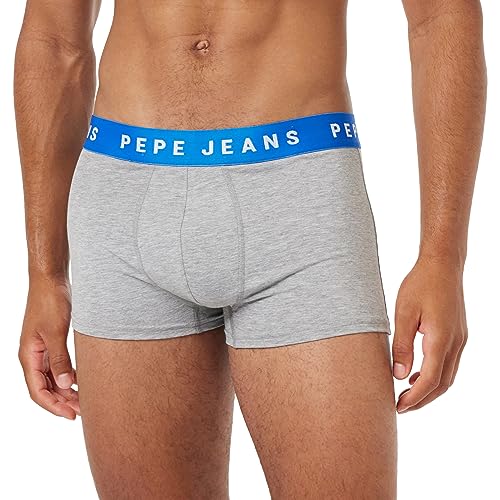 Pepe Jeans Herren Logo Tk Lr 2P Trunks, Grey (Grey Marl), L (2er Pack) von Pepe Jeans