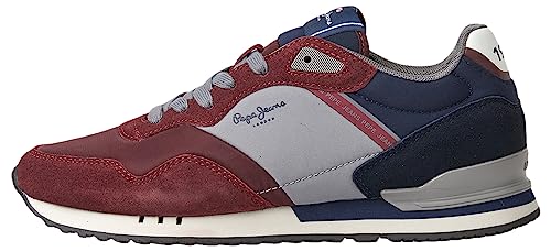 Pepe Jeans Herren London Awake M Sneaker, Red (Burgundy), 45 EU von Pepe Jeans