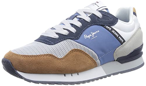 Pepe Jeans Herren London One Vinted M Sneaker, Blue (Ocean Blue), 40 EU von Pepe Jeans