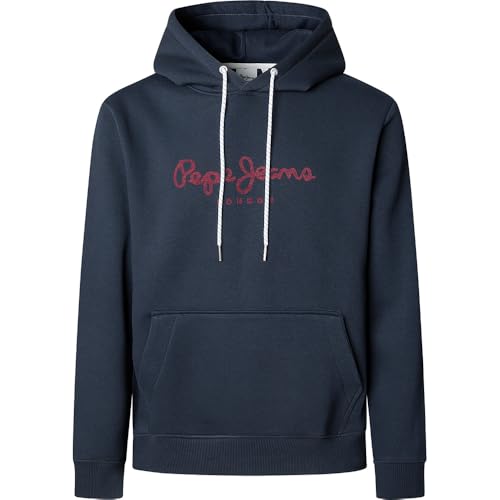 Pepe Jeans Herren Macbeth Plain Hoodie Sweatshirt, Blau (Dulwich Blue), L von Pepe Jeans