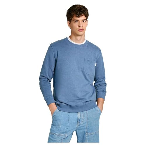 Pepe Jeans Herren Mans Crew Sweatshirt, Blue (Sea Blue), XXL von Pepe Jeans