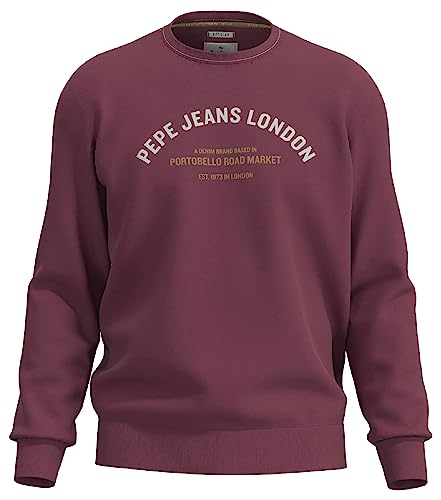 Pepe Jeans Herren Medley Crew Sweatshirt, Red (Crushed Berry), S von Pepe Jeans