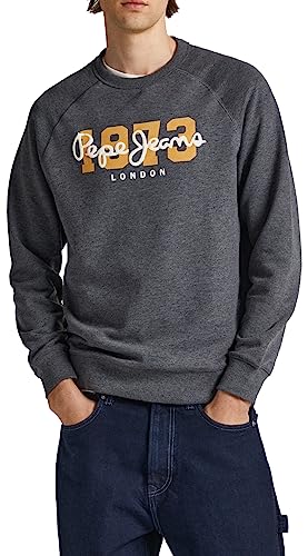 Pepe Jeans Herren Meier Sweatshirt, Grey (Dark Grey Marl), M von Pepe Jeans