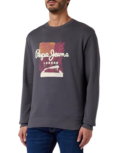 Pepe Jeans Herren Melbourne Sweat Sweatshirt, Grey (Thunder), XXL von Pepe Jeans