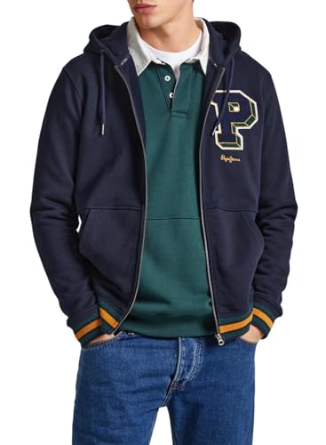 Pepe Jeans Herren Michon Hooded Sweatshirt, Blue (Dulwich), S von Pepe Jeans