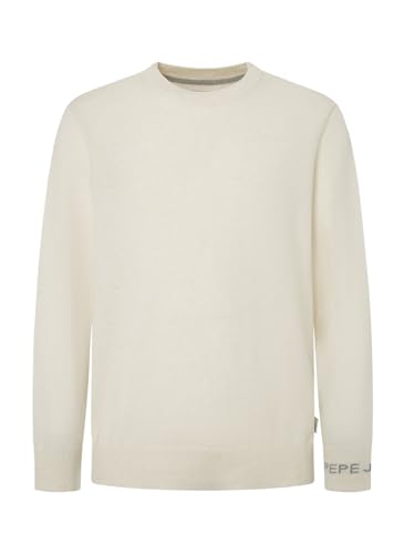 Pepe Jeans Herren New Andre Crew Neck Strickwaren, Weiß (Off-White), S von Pepe Jeans