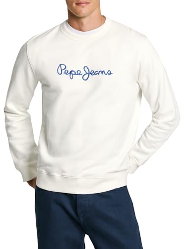 Pepe Jeans Herren New Joe Crew Sweatshirt, Weiß (Off-White), XXL von Pepe Jeans