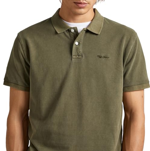 Pepe Jeans Herren New Oliver Gd Polo, Green (Military Green), S von Pepe Jeans