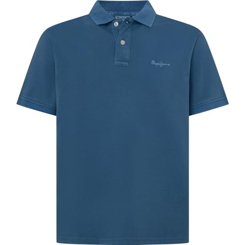 Pepe Jeans Herren New Oliver Gd Polo Shirt, Blue (Sea Blue), XS von Pepe Jeans