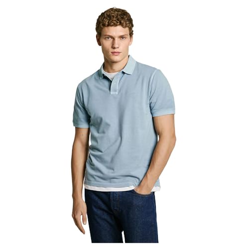 Pepe Jeans Herren New Oliver Gd Poloshirt, Blau (Stahlblau), M von Pepe Jeans