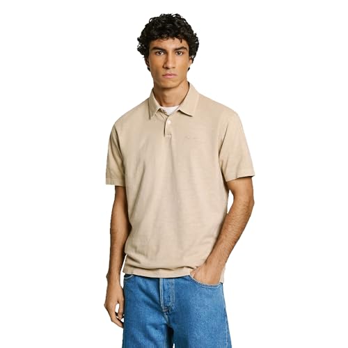 Pepe Jeans Herren New Oliver Gd Poloshirt, Braun (Hellbeige), S von Pepe Jeans