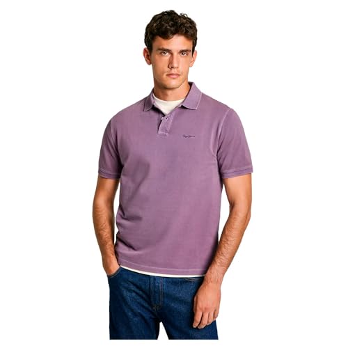 Pepe Jeans Herren New Oliver Gd Poloshirt, Violett (Aubergine Lila), S von Pepe Jeans