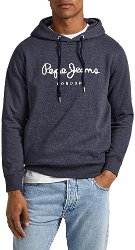 Pepe Jeans Herren Nouvel Hoodie Hooded Sweatshirt, Blue (Dulwich), S von Pepe Jeans