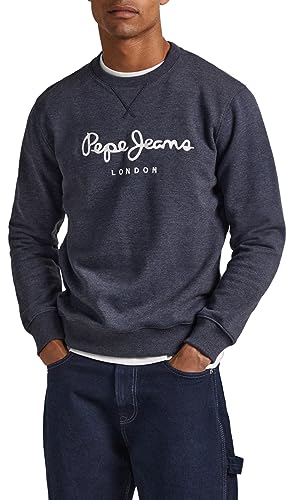 Pepe Jeans Herren Nouvel Sweatshirt, Blue (Dulwich), XS von Pepe Jeans