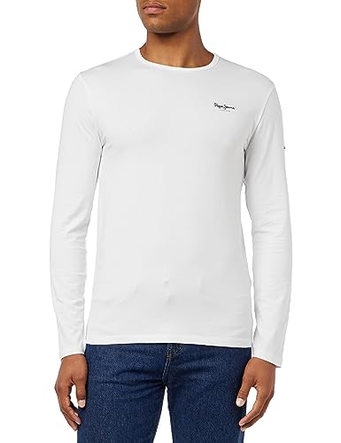 Pepe Jeans Herren Original Basic 2 Long N T-shirt, Weiß (White), L von Pepe Jeans