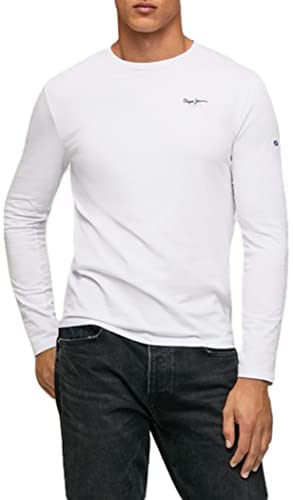 Pepe Jeans Herren Original Basic 2 Long N T-shirt, Weiß (White), XXL von Pepe Jeans
