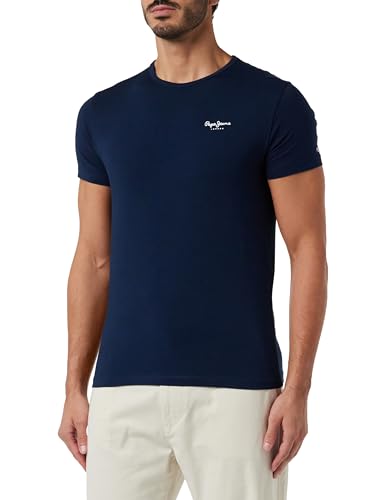 Pepe Jeans Herren Original Basic 3 N T-Shirt, Blau (Navy), XXL von Pepe Jeans