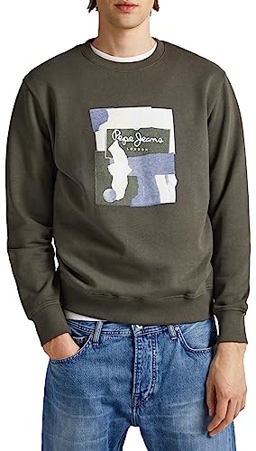 Pepe Jeans Herren Oldwive Crew Sweatshirt, Green (Olive), XS von Pepe Jeans
