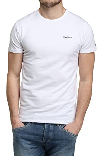 Pepe Jeans Herren Original Basic 3 N T-Shirt, Weiß (White), XS von Pepe Jeans