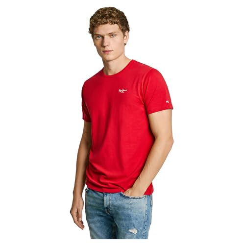 Pepe Jeans Herren Original Basic 3n T-Shirt, Rot (Rugby Rot), XXL von Pepe Jeans