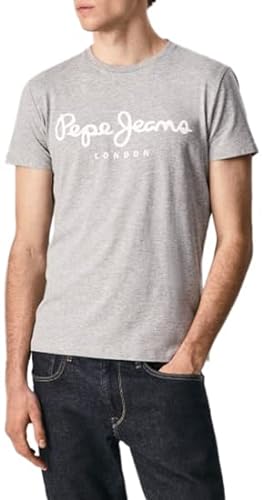 Pepe Jeans Herren Original Stretch N T-shirt, Grau (Grey Marl), XS von Pepe Jeans