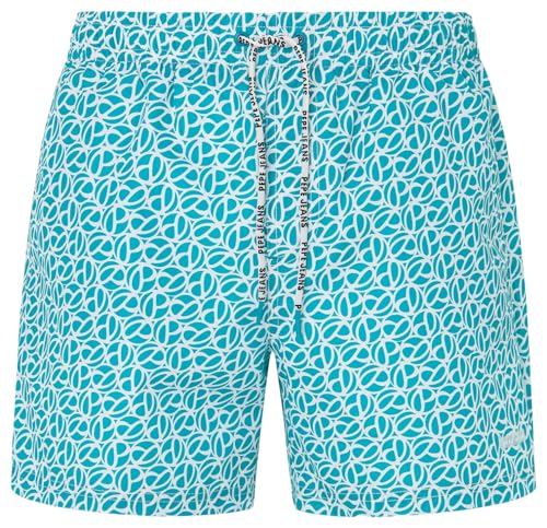 Pepe Jeans Herren P Print Badeshorts, Blau (Dunkeltürkisblau), M von Pepe Jeans