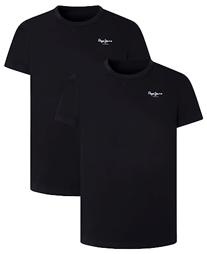 Pepe Jeans Herren Pepe Tshirt 2P Pajama Top, Black (Black), XXL (2er Pack) von Pepe Jeans