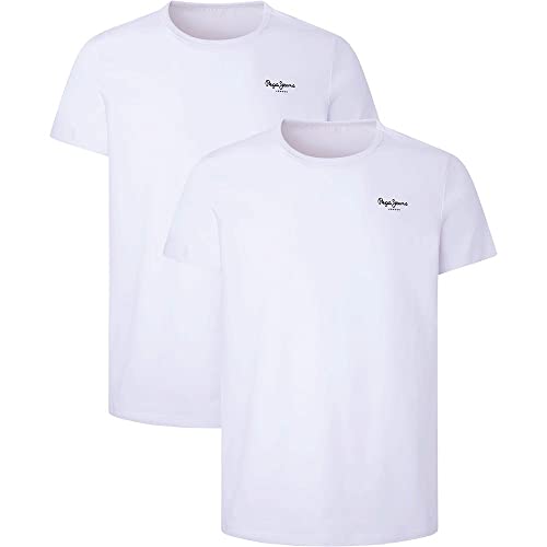 Pepe Jeans Herren Pepe Tshirt 2P Underwear, White (White), S (2er Pack) von Pepe Jeans