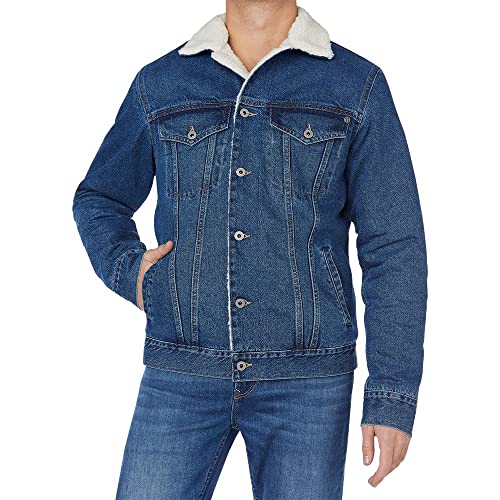 Pepe Jeans Herren Pinner DLX Trucker Jacket, Blue (Denim-HI7), XS von Pepe Jeans