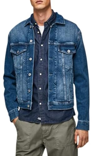 Pepe Jeans Herren Pinner Jeansjacke, Blau (Denim-HQ0), M von Pepe Jeans