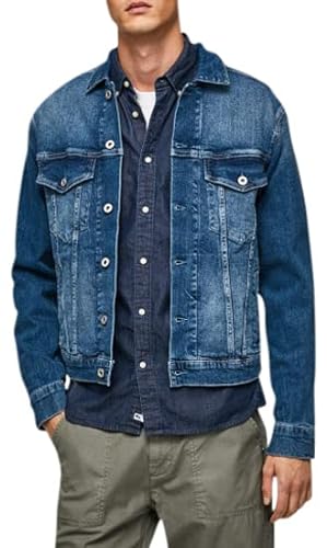 Pepe Jeans Herren Pinner Jeansjacke, Blau (Denim-HQ0), S von Pepe Jeans