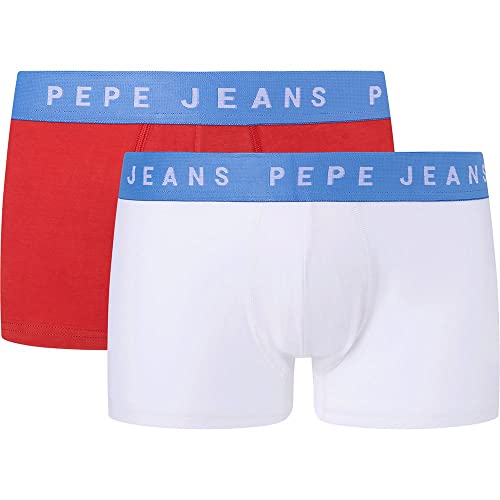 Pepe Jeans Herren Placed P Tk 2P Trunks, White (White), L (2er Pack) von Pepe Jeans