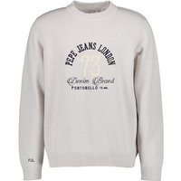 Pepe Jeans Herren Pullover grau Baumwolle unifarben von Pepe Jeans
