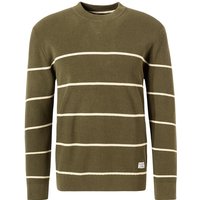 Pepe Jeans Herren Pullover grün Baumwolle gestreift von Pepe Jeans