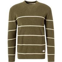 Pepe Jeans Herren Pullover grün Baumwolle gestreift von Pepe Jeans