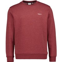 Pepe Jeans Herren Sweatshirt rot Baumwolle unifarben von Pepe Jeans