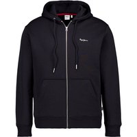 Pepe Jeans Herren Sweatjacke schwarz Baumwolle unifarben von Pepe Jeans