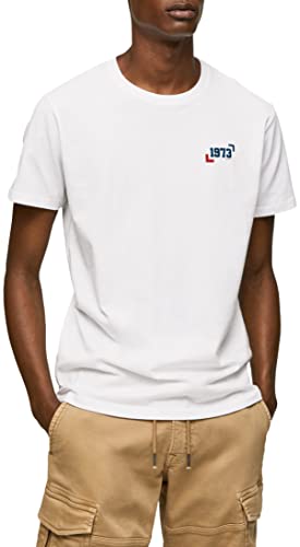 Pepe Jeans Herren Raey T-Shirt, White (White), M von Pepe Jeans