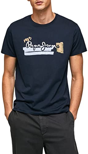 Pepe Jeans Herren Rafa T-Shirt, Blue (Dulwich), XL von Pepe Jeans